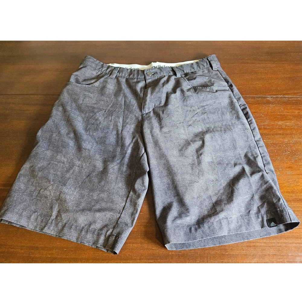 Adidas Golf Shorts Mens 34 Grey Heathered Stretch Performance Flat Front